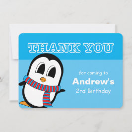 Tarjeta de agradecimiento de Cute Penguin