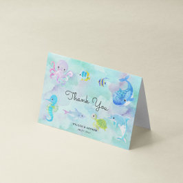 Tarjeta de agradecimiento de Cute Under Sea Baby S