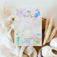 Tarjeta de agradecimiento de Cute Under Sea Baby S