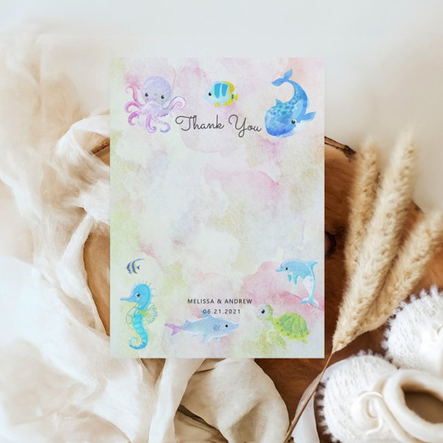 Tarjeta de agradecimiento de Cute Under Sea Baby S (Subido por el creador)