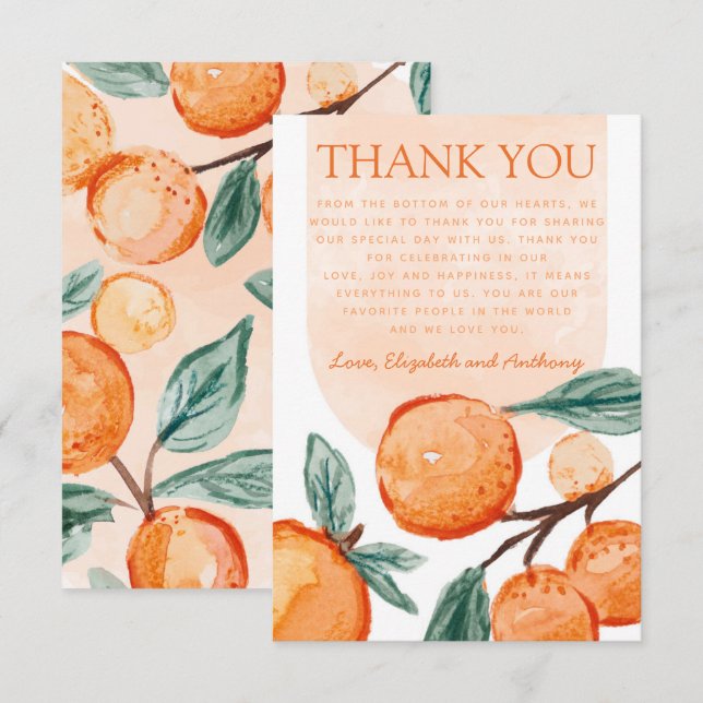 Tarjeta de agradecimiento de Cutie Naranja de colo (Anverso / Reverso)