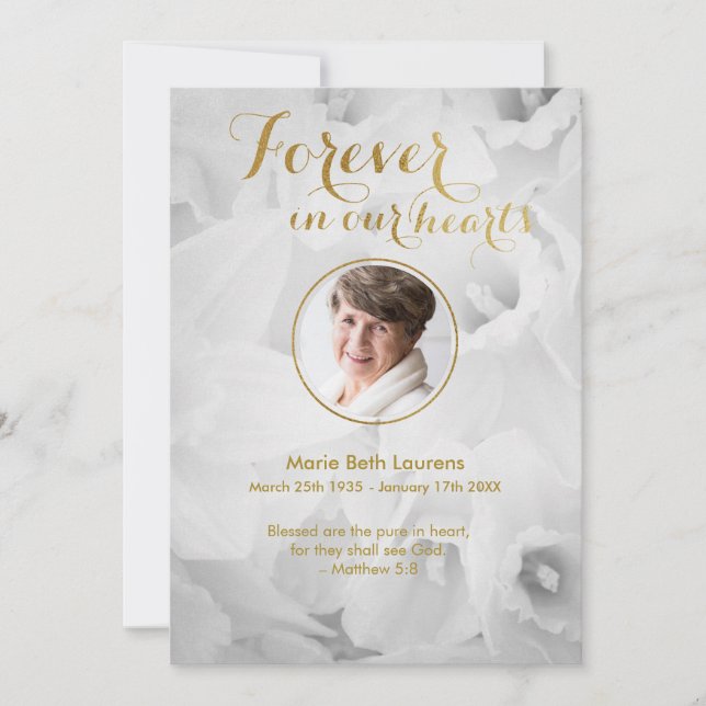 Tarjeta de agradecimiento de Daffodils Gold Sympat (Anverso)