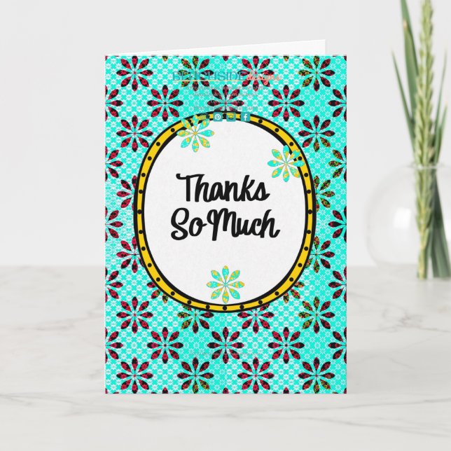 Tarjeta de agradecimiento de Daisies Retro Floral  (Anverso)