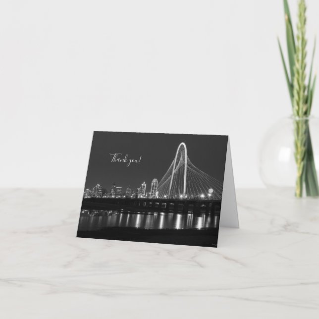 Tarjeta de agradecimiento de Dallas Bridge View Gr (Anverso)