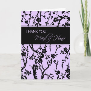 Tarjeta de agradecimiento de dama de honor floral 