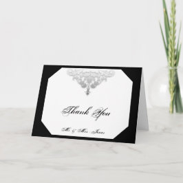 Tarjeta de agradecimiento de Damasco Blanco, Negro
