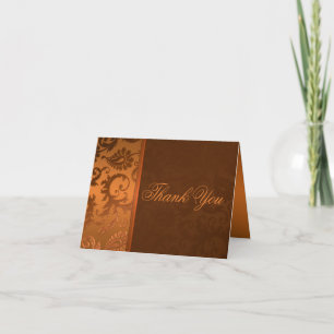 Tarjeta de agradecimiento de Damasco de cobre y ma