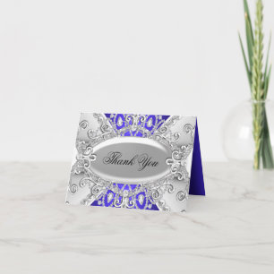 Tarjeta de agradecimiento de damasco de diamante p