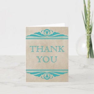 Tarjeta de agradecimiento de decoro elegante verde