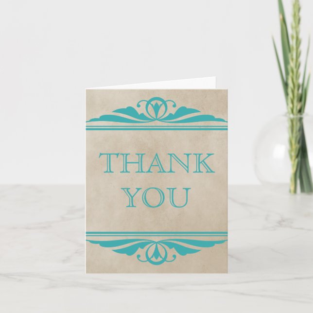Tarjeta de agradecimiento de decoro elegante verde (Anverso)
