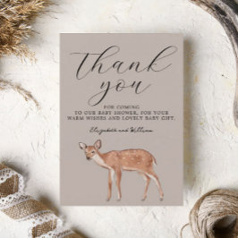 Tarjeta de agradecimiento de Deer Baby Shower