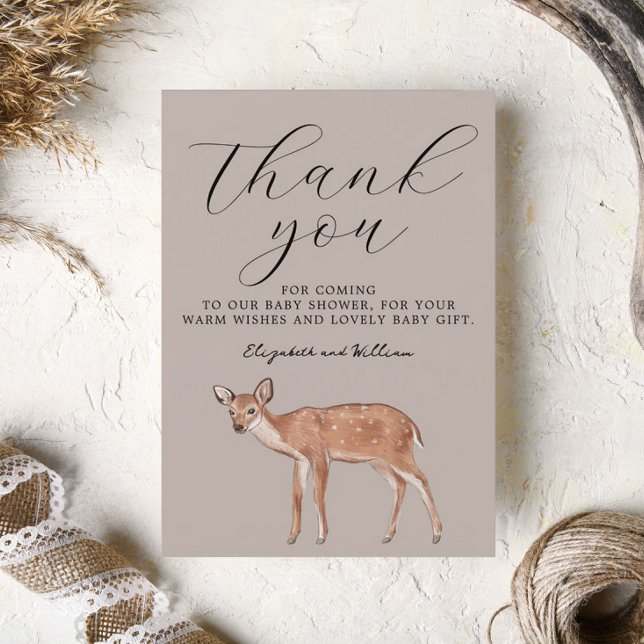 Tarjeta de agradecimiento de Deer Baby Shower (Subido por el creador)