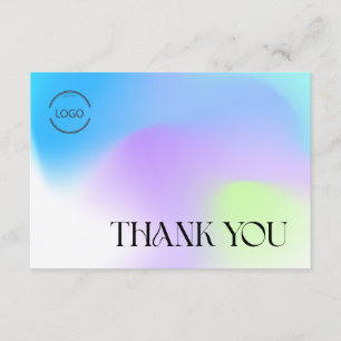 Tarjeta de agradecimiento de degradado con logotip