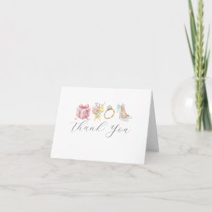 Tarjeta de agradecimiento de desayuno de novia bon