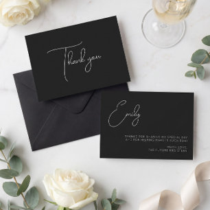 Tarjeta de agradecimiento de desayuno nupcial Chic