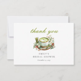 Tarjeta de agradecimiento de desayuno nupcial flor