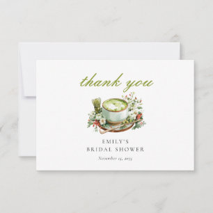 Tarjeta de agradecimiento de desayuno nupcial flor