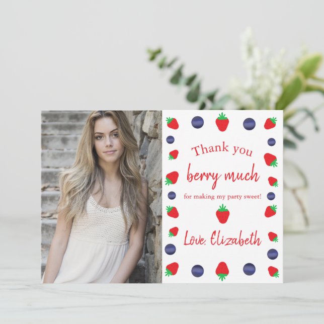 Tarjeta de agradecimiento de despedida de soltera  (Anverso de pie)