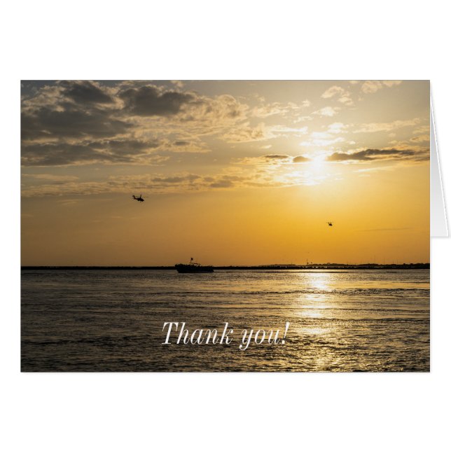 Tarjeta de agradecimiento de Destin Sunset y helic (Anverso (Horizontal))