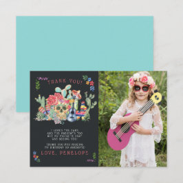 Tarjeta de agradecimiento de día de muertos con ca