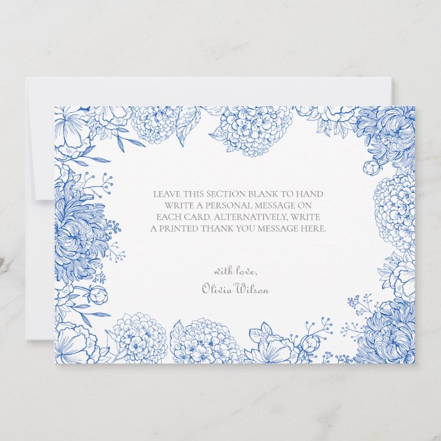 Tarjeta de agradecimiento de dibujo gráfico de flo (Reverso)