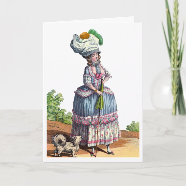 Tarjeta de agradecimiento de dibujos de moda franc (Anverso)