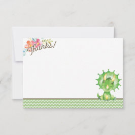 Tarjeta de agradecimiento de Dinosaur Baby Shower 
