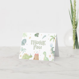 Tarjeta de agradecimiento de dinosaurio