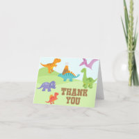 Tarjeta de agradecimiento de dinosaurio
