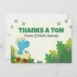 Tarjeta de agradecimiento de dinosaurio editable R