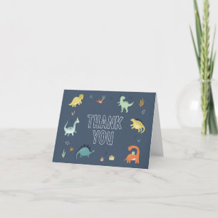 Tarjeta de agradecimiento de dinosaurio lindo
