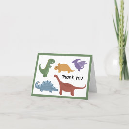 Tarjeta de agradecimiento de dinosaurio para niños