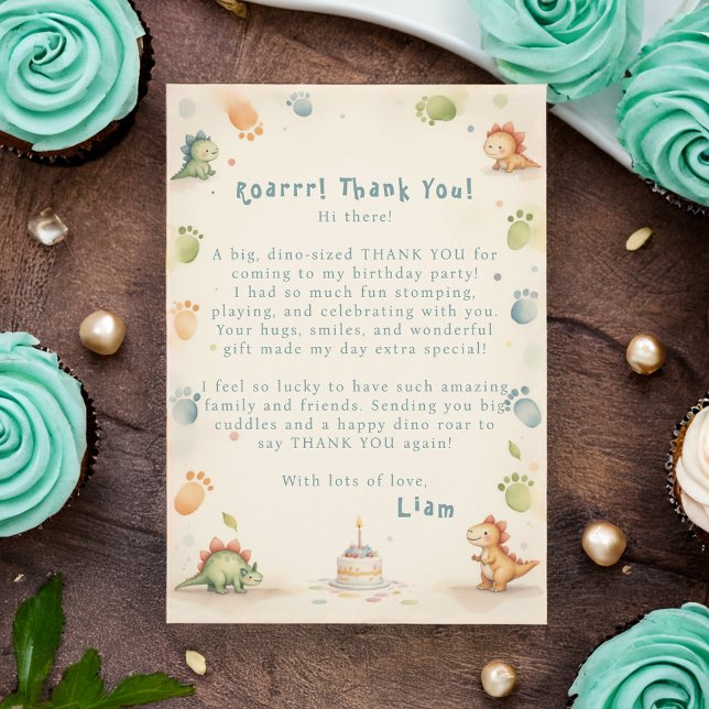 Tarjeta de agradecimiento de dinosaurio Uno-a-Saur (Subido por el creador)