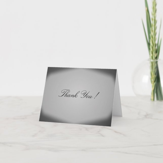 Tarjeta de agradecimiento de diseño blanco y negro (Anverso)
