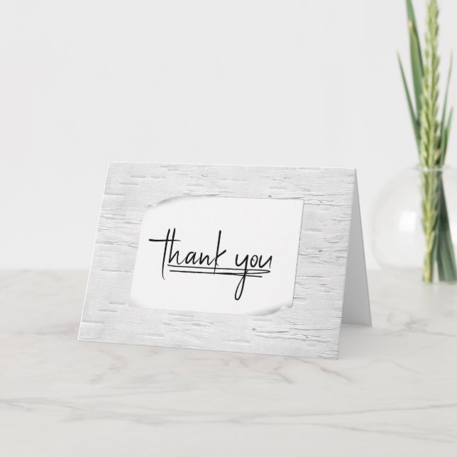 Tarjeta de agradecimiento de diseño de árbol blanc (Anverso)