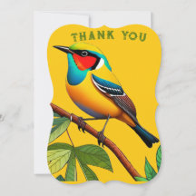 Tarjeta de agradecimiento de diseño de aves por en