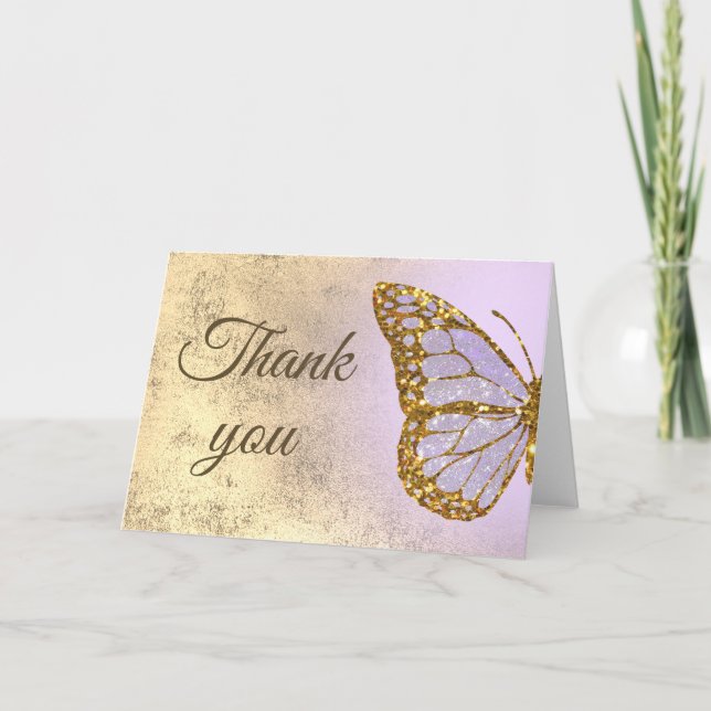 tarjeta de agradecimiento de diseño de lavanda (Anverso)