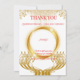 Tarjeta de agradecimiento de diseño dorado elegant