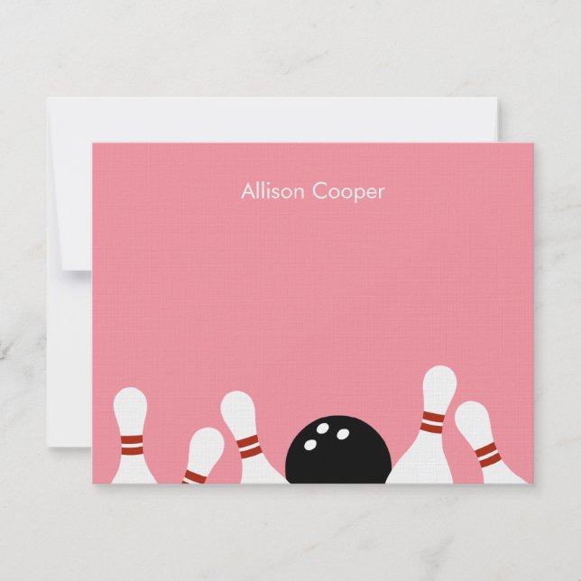 Tarjeta de agradecimiento de diversión de boliche  (Anverso)