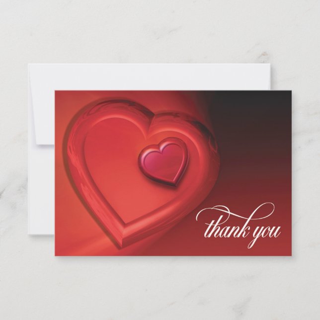 Tarjeta de agradecimiento de dos corazones (Versió (Anverso)