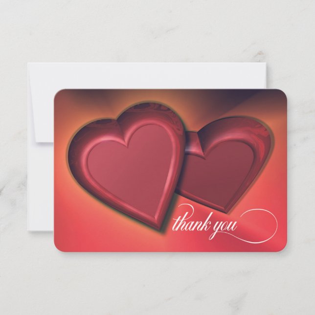 Tarjeta de agradecimiento de dos corazones (Versió (Anverso)