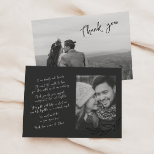 Tarjeta de agradecimiento de dos fotos a mano en n