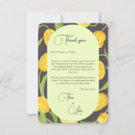 Tarjeta de agradecimiento de dos labios y tulipano