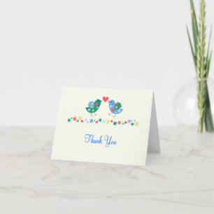 Tarjeta de agradecimiento de dos pájaros