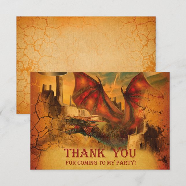 Tarjeta de agradecimiento de dragón (Anverso / Reverso)