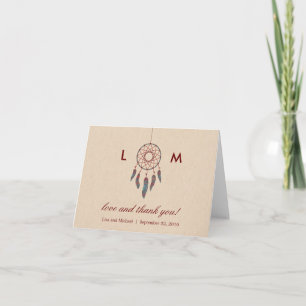 Tarjeta de agradecimiento de Dream Catcher Boda