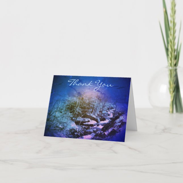 Tarjeta de agradecimiento de Dreamy Blue Stream Ar (Anverso)
