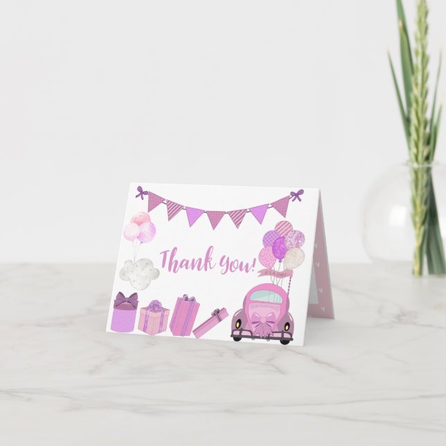 Tarjeta de agradecimiento de Drive By Baby Shower  (Anverso)