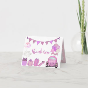 Tarjeta de agradecimiento de Drive By Baby Shower