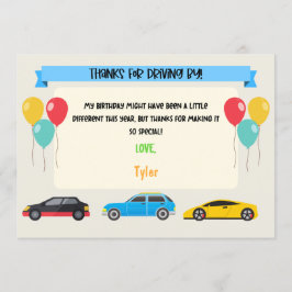 Tarjeta de agradecimiento de Drive By Birthday